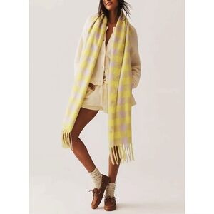 Maeve Brushed Gingham Scarf - Pink/Orange